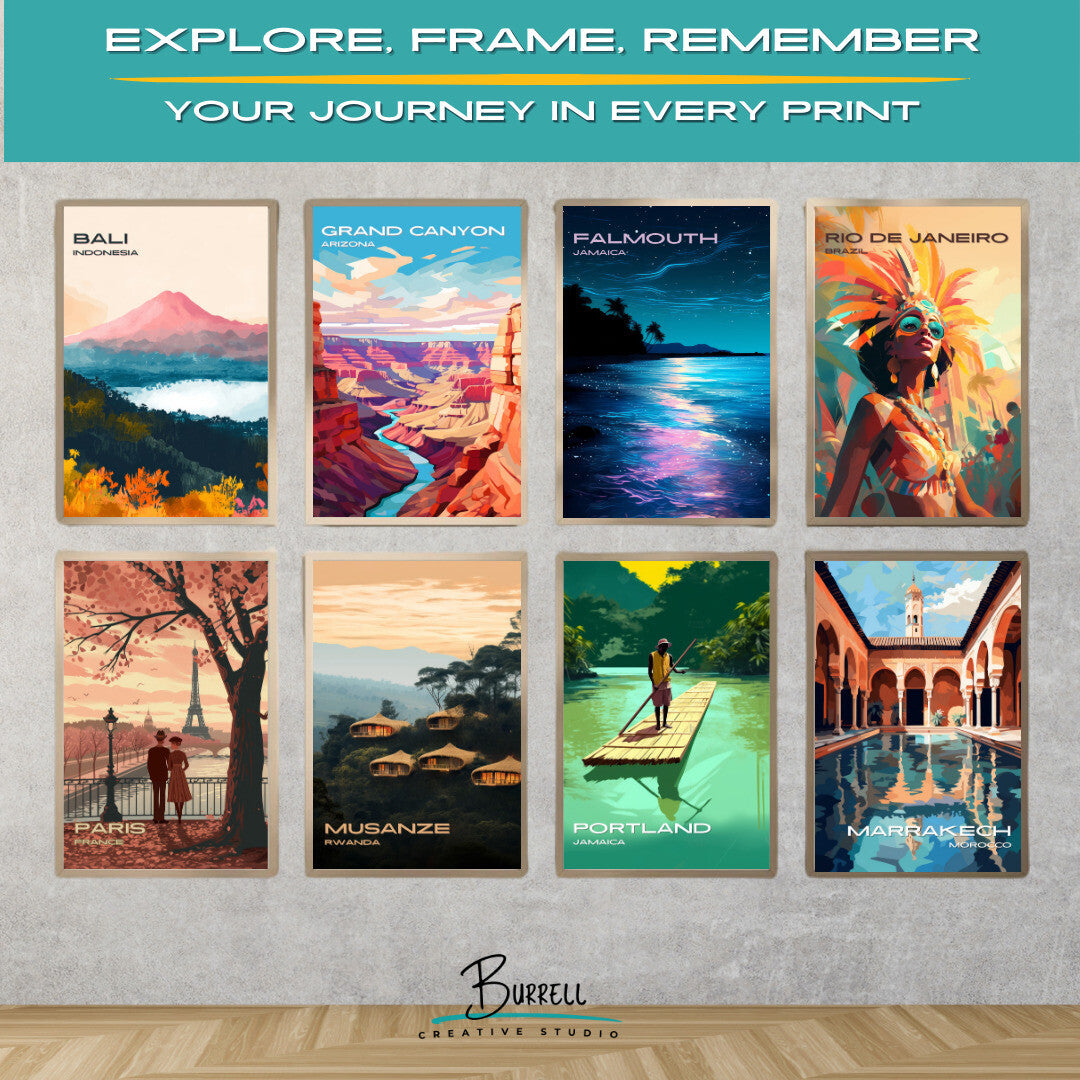 Falmouth Jamaica Luminous Lagoon Travel Poster & Wall Art Poster Print