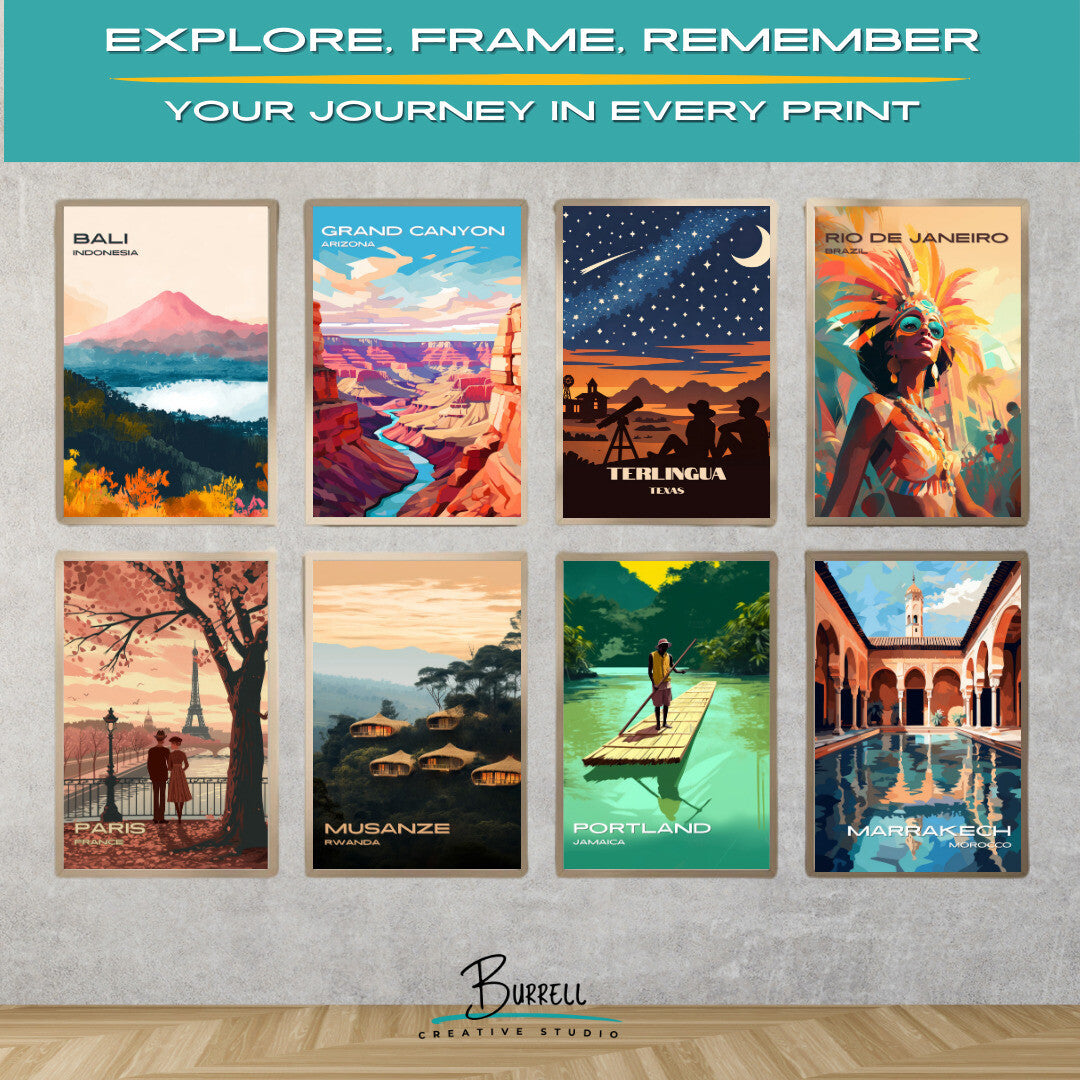 Terlingua Texas Star Gazing Travel Poster & Wall Art Poster Print