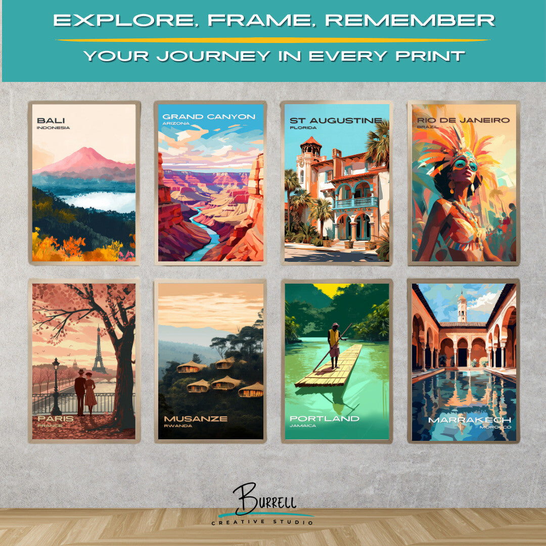 St Augustine Florida Architecture Travel Poster & Wall Art Poster Print