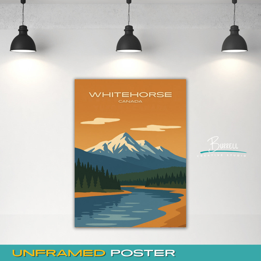 Whitehorse Canada Scenery Travel Poster & Wall Art Poster Print