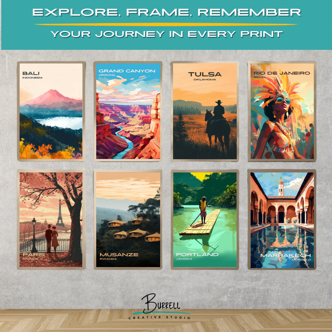 Tulsa Oklahoma Scenery Travel Poster & Wall Art Poster Print