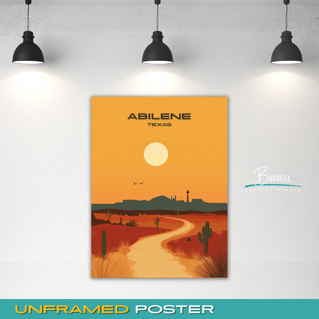Abilene Texas Scenery Travel Poster & Wall Art Poster Print