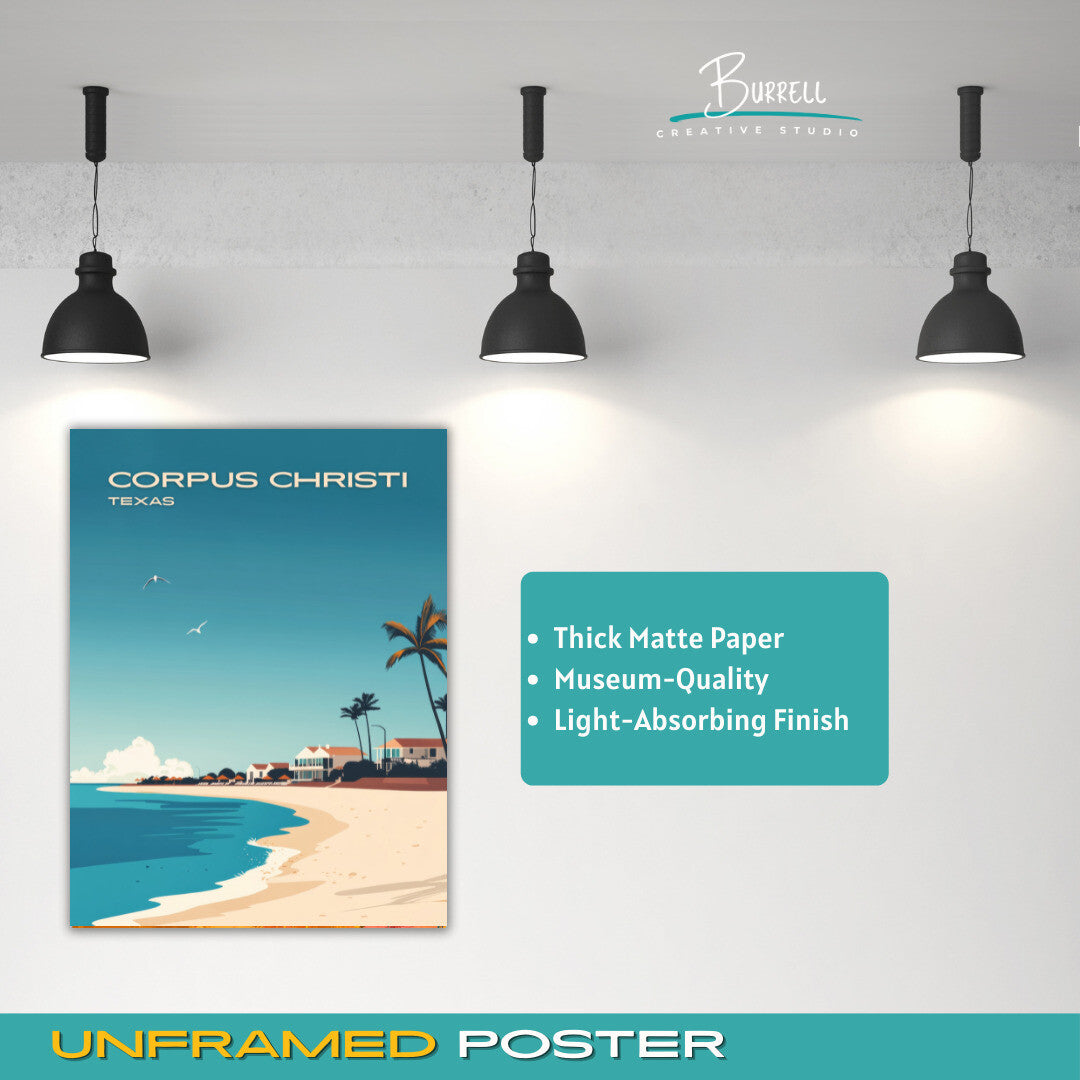 Corpus Cristi Texas Beachfront Homes Travel Poster & Wall Art Poster Print