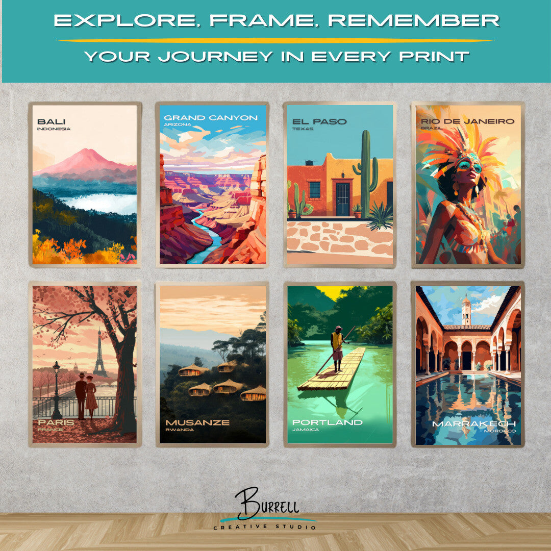 El Paso Texas Cultural Charm Travel Poster & Wall Art Poster Print