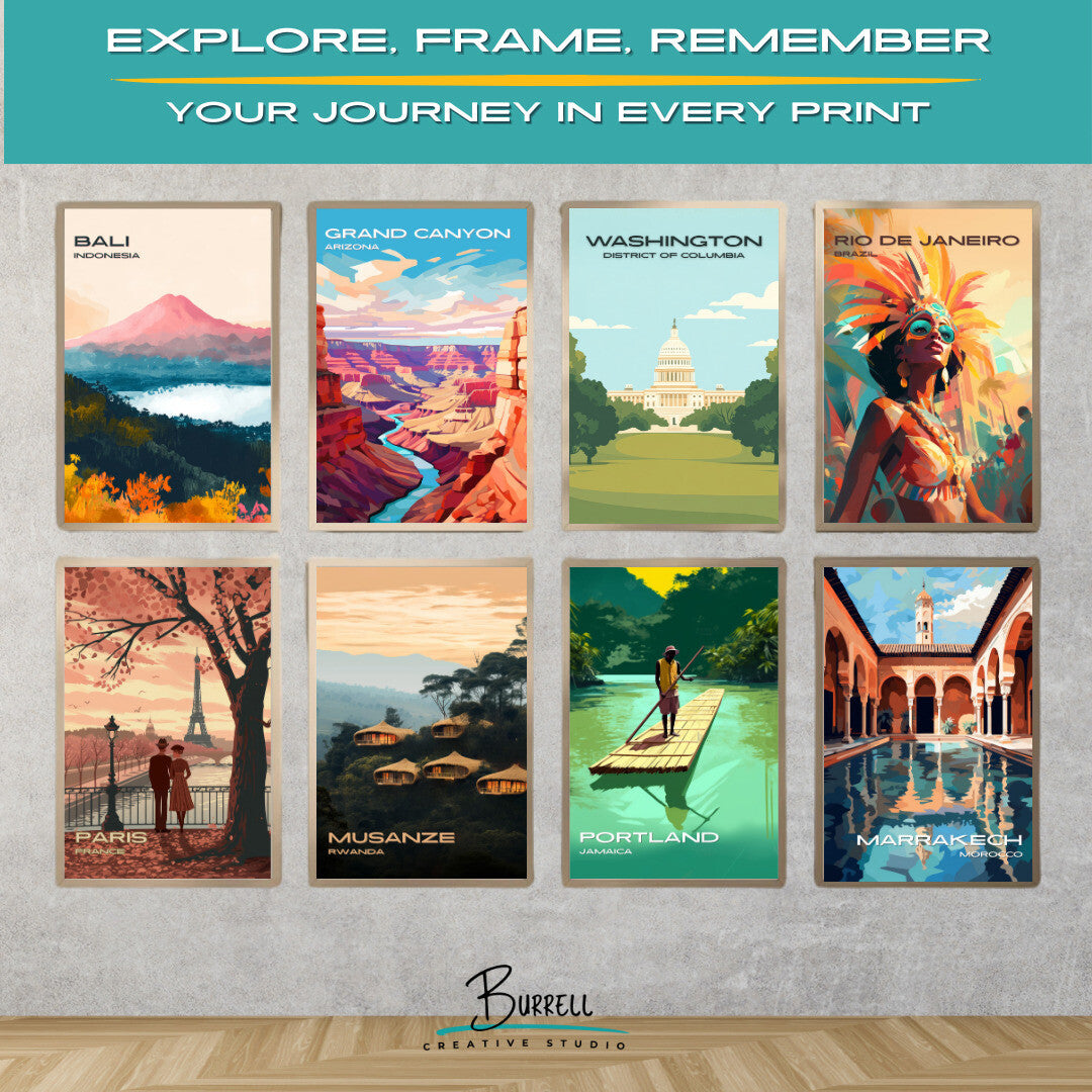 Washington District Of Columbia Capitol Building Travel Poster & Wall Art Poster Print
