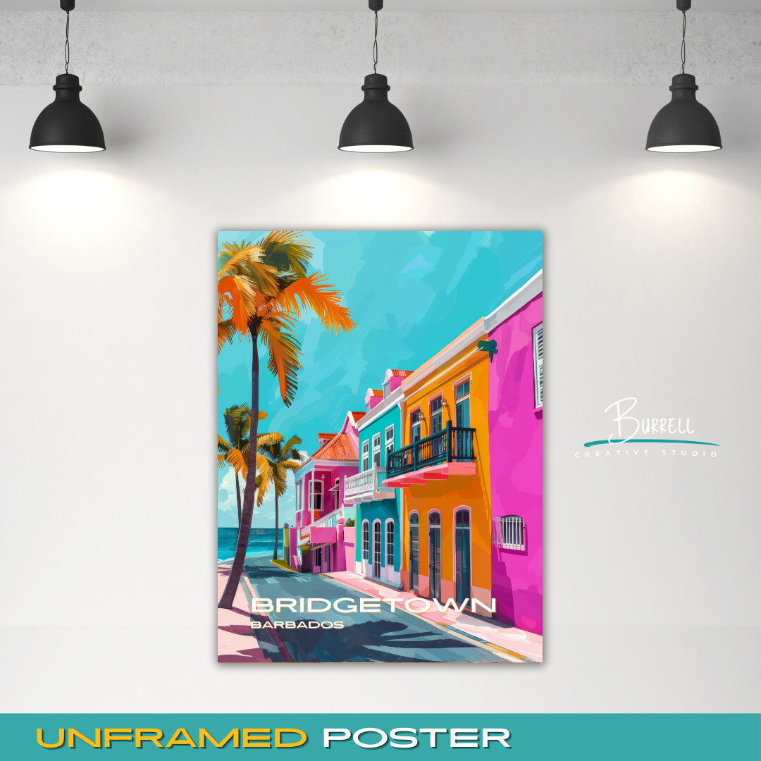 Bridgetown Barbados Relaxing Scenery Travel Poster & Wall Art Poster Print