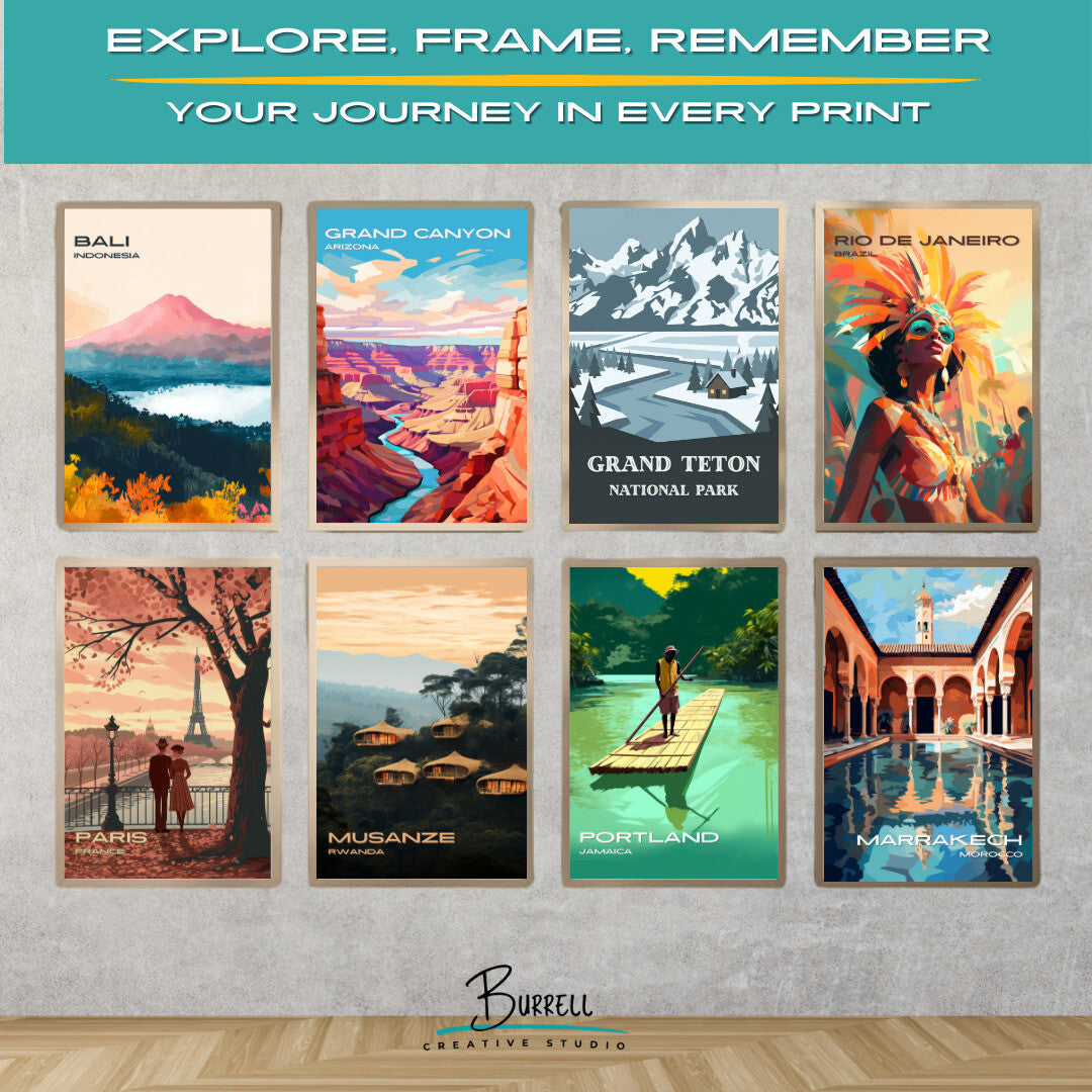 Grand Teton National Park Wyoming Winter Scenery Travel Posters & Wall Art Poster Print