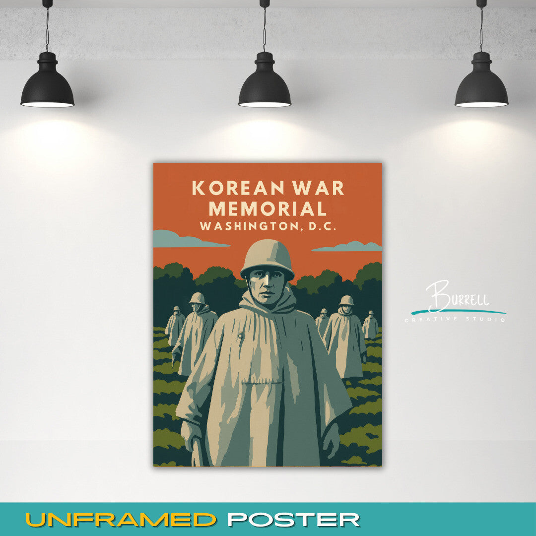 Washington District Of Columbia Korean Memorial Travel Poster & Wall Art Poster Print