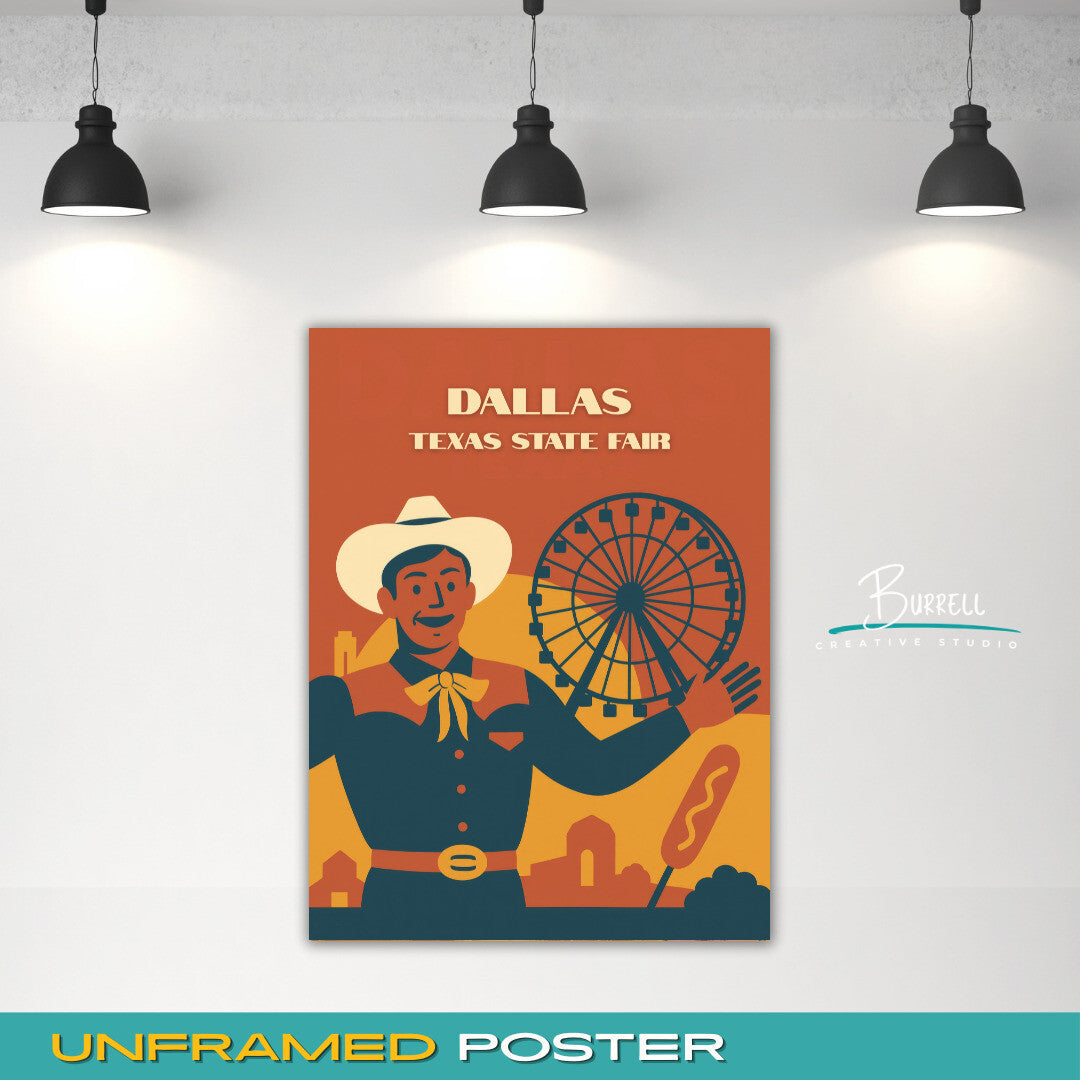Dallas Texas State Fair Travel Poster & Wall Art Poster Print