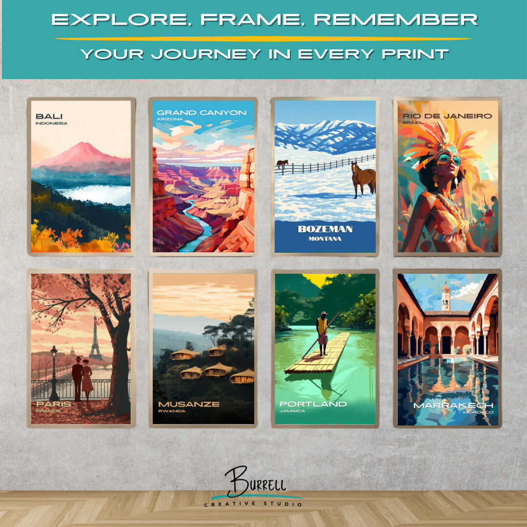 Bozeman Montana Winter Scenery Travel Posters & Wall Art Poster Print