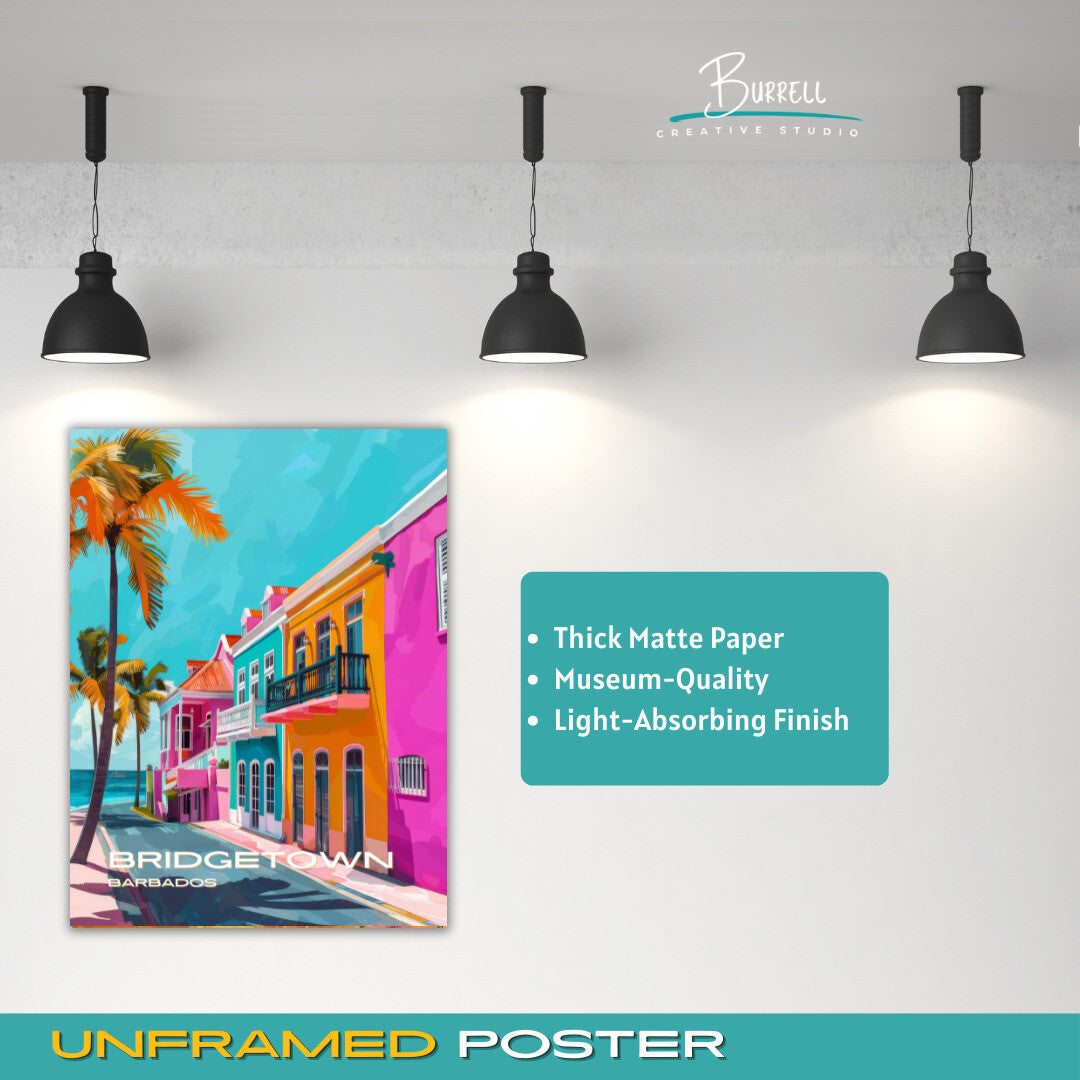 Bridgetown Barbados Relaxing Scenery Travel Poster & Wall Art Poster Print
