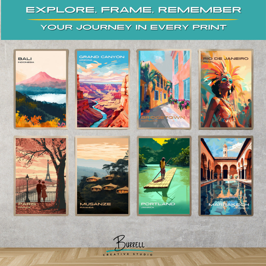 Bridgetown Barbados Island Life Travel Poster & Wall Art Poster Print
