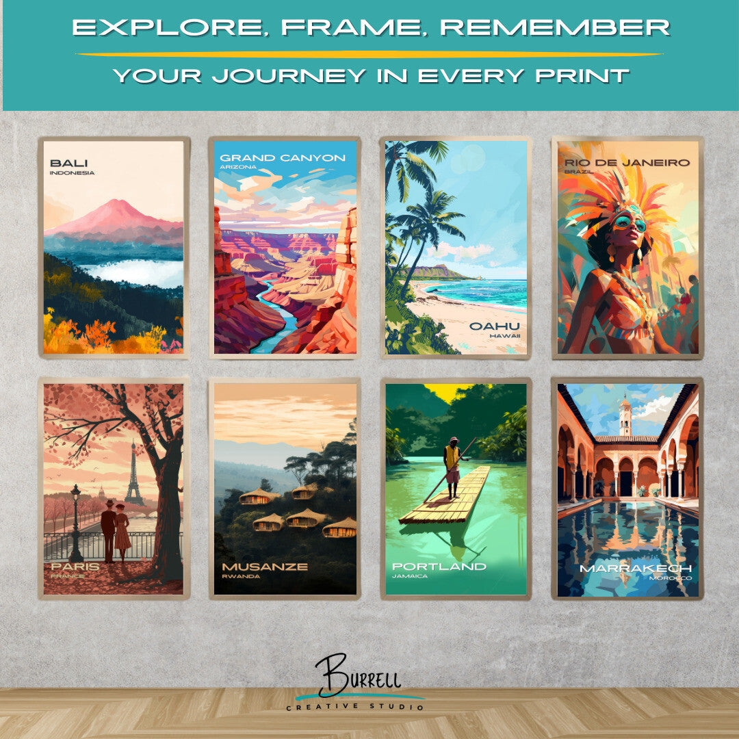 Onahu Hawaii Beach View Travel Poster & Wall Art Poster Print