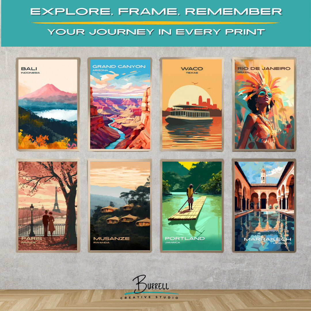 Waco Texas Brazos River Tour Travel Poster & Wall Art Poster Print