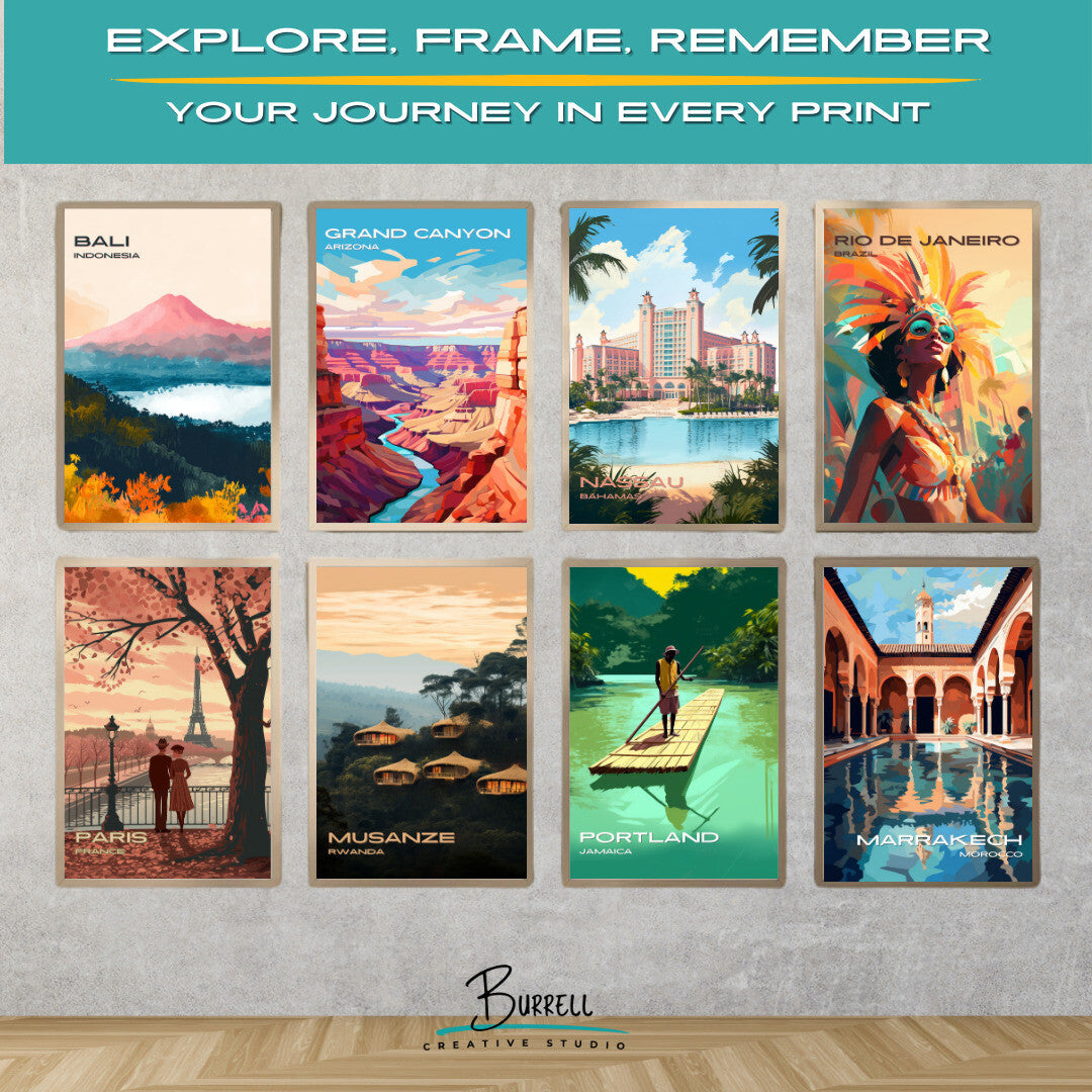 Nassau Bahamas Atlantis Paradise Island Resort Travel Poster & Wall Art Poster Print