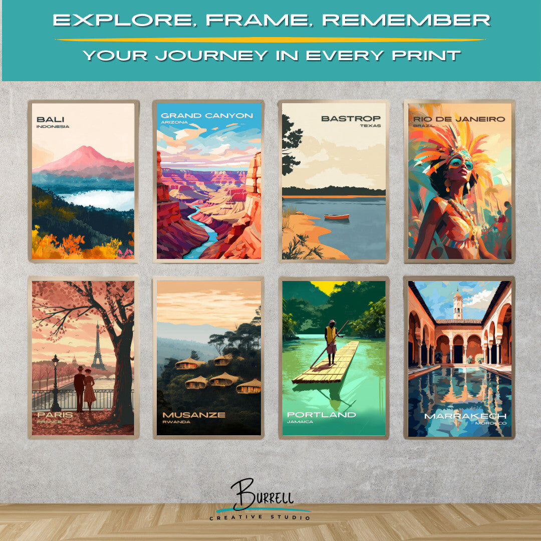 Bastrop Texas Lake Travel Poster & Wall Art Poster Print
