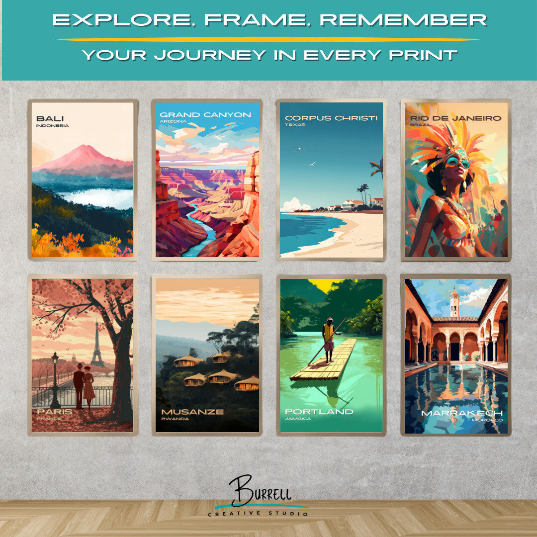 Corpus Cristi Texas Beachfront Homes Travel Poster & Wall Art Poster Print