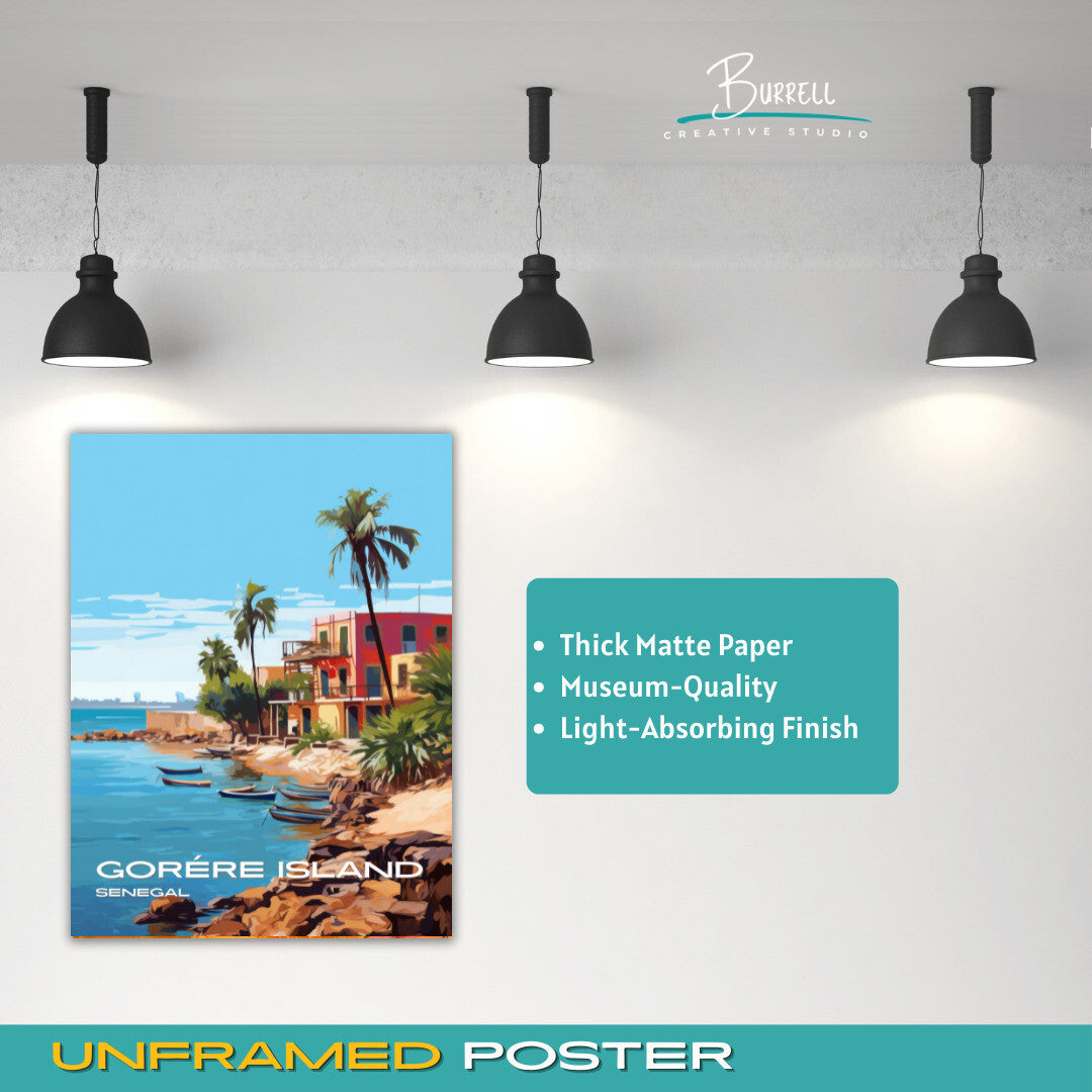 Goree Island Senegal Coastal View Travel Poster & Wall Art Poster Print