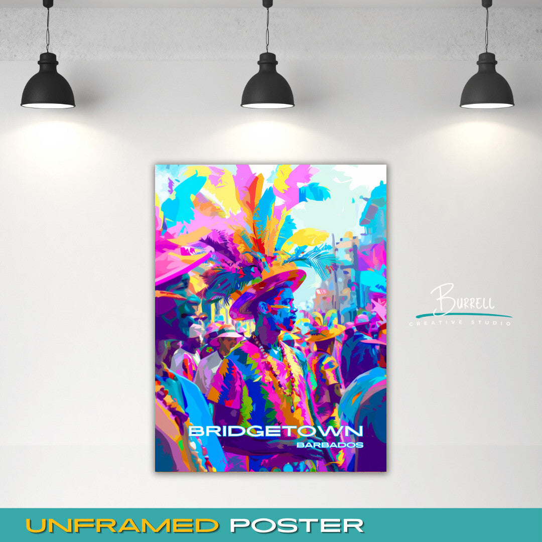 Bridgetown Barbados Cropover Travel Poster & Wall Art Poster Print