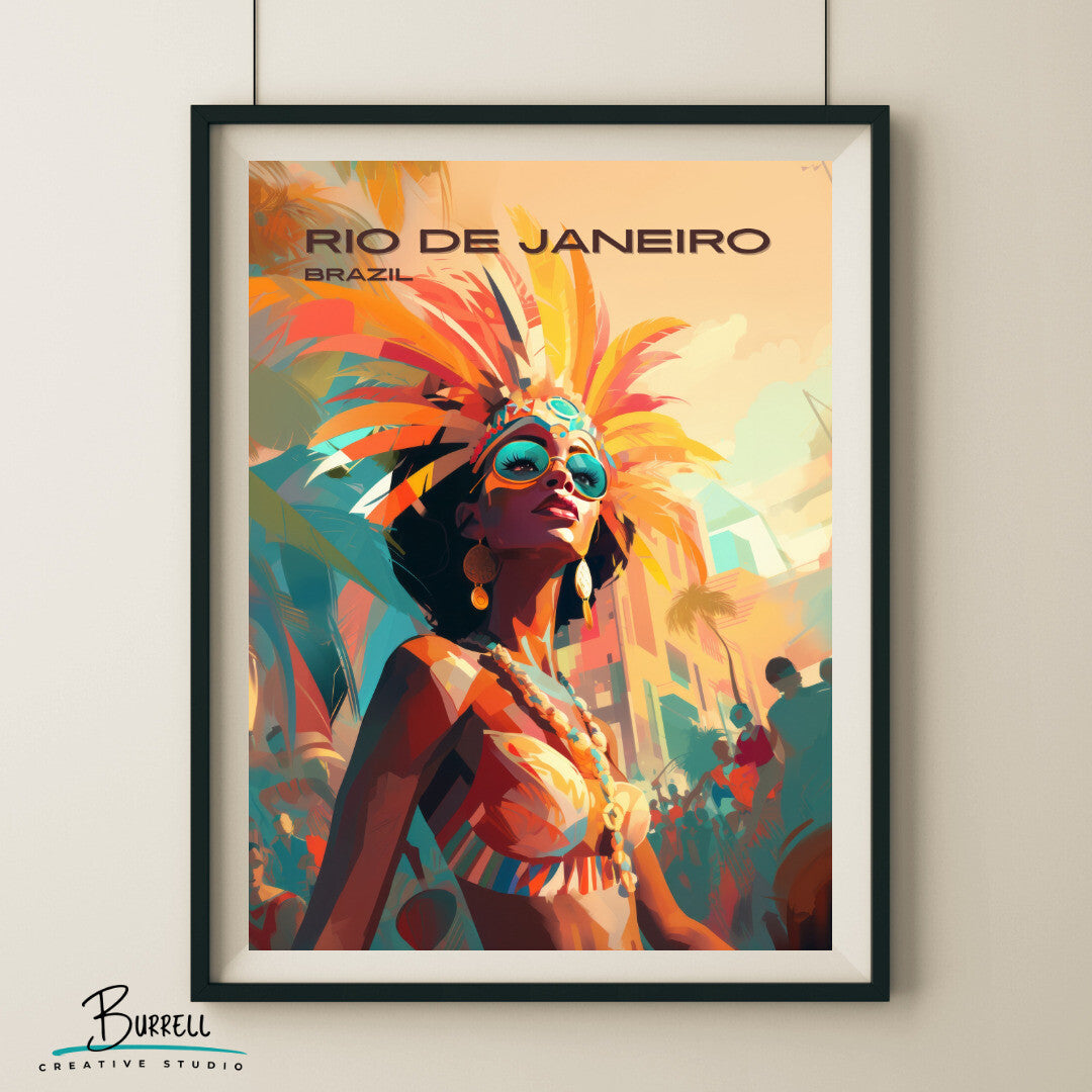 Rio Brazil Carnival Travel Poster & Wall Art Poster Print