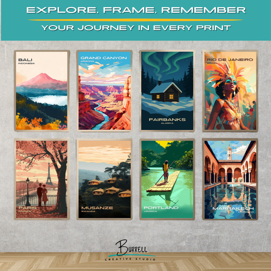 Fairbanks Alaska Winter Scenery Travel Poster & Wall Art Poster Print
