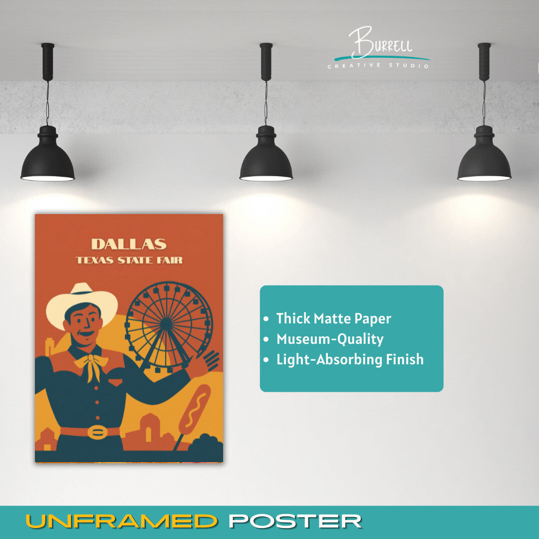 Dallas Texas State Fair Travel Poster & Wall Art Poster Print