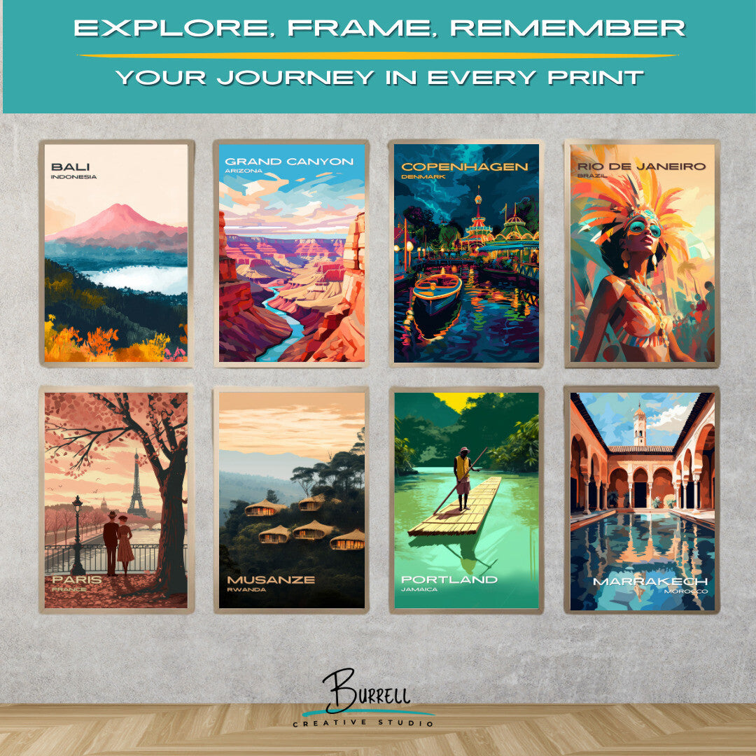 Copenhagen Denmark Tivoli Garden Travel Poster & Wall Art Poster Print