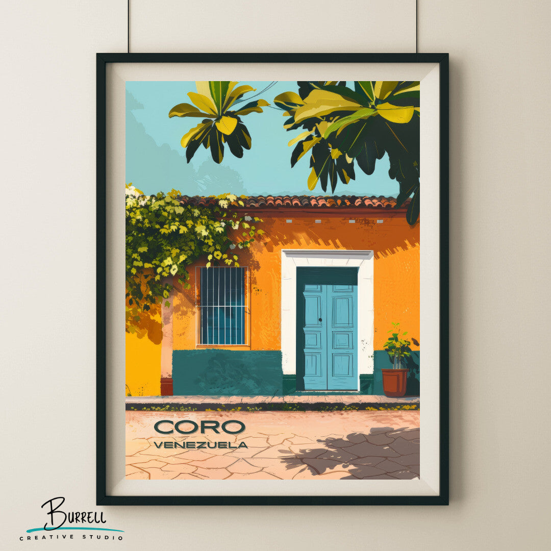 Coro Venezuela Local Architecture Travel Poster & Wall Art Poster Print