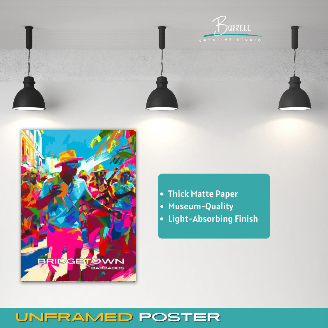 Bridgetown Barbados Carnival Travel Poster & Wall Art Poster Print