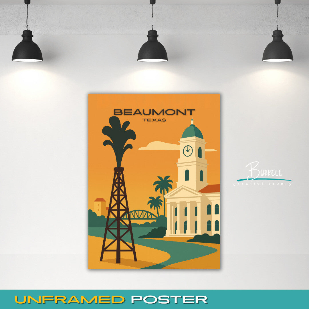 Beaumont Texas Unique Attractions 2 Travel Poster & Wall Art Poster Print