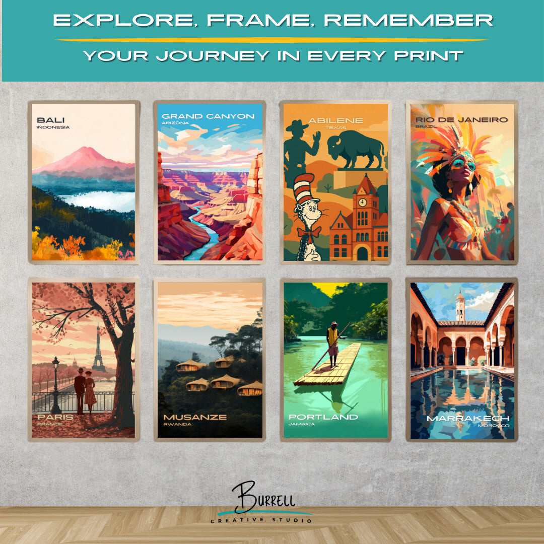 Abilene Texas Unique Attractions Travel Poster & Wall Art Poster Print
