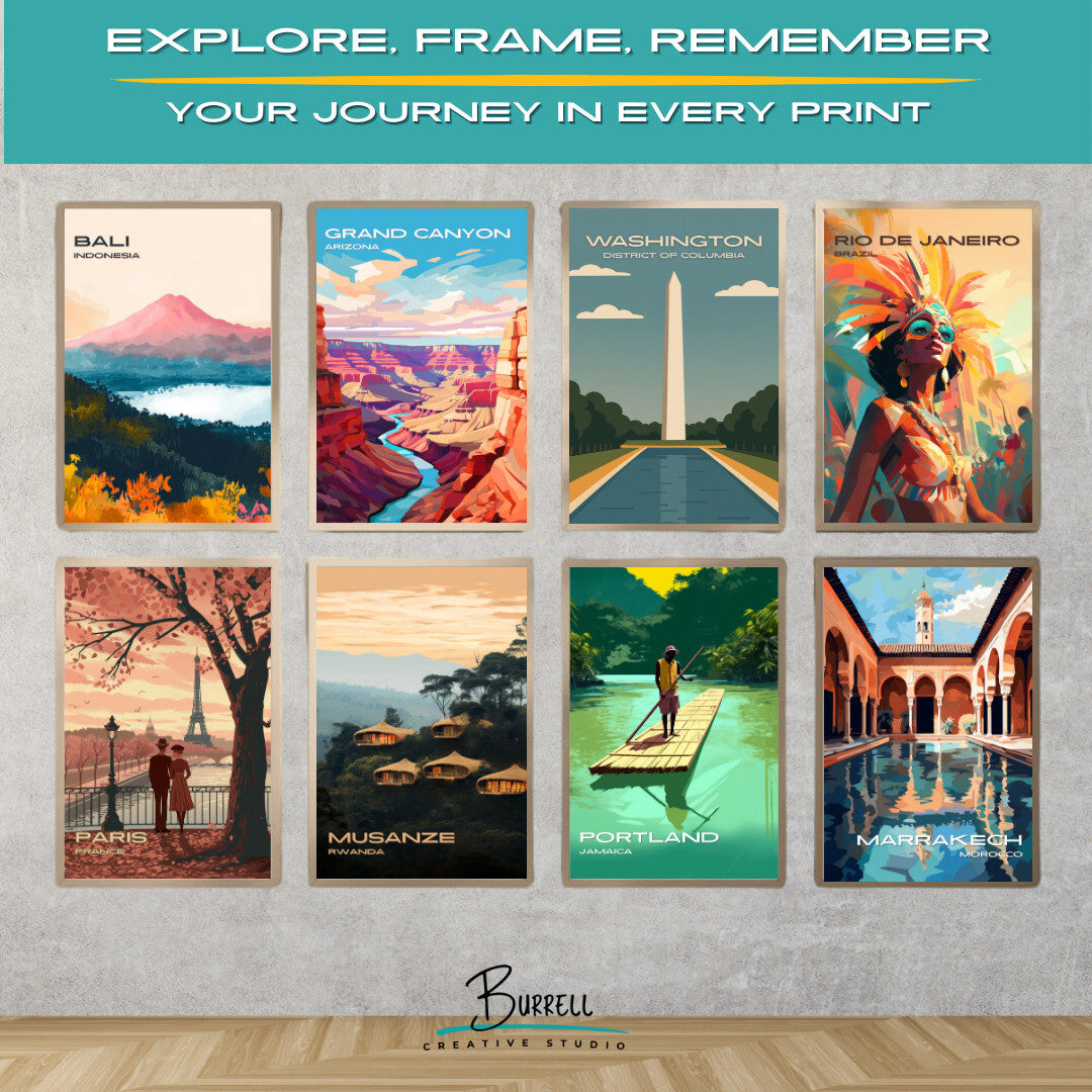 Washington District Of Columbia Monument Travel Poster & Wall Art Poster Print