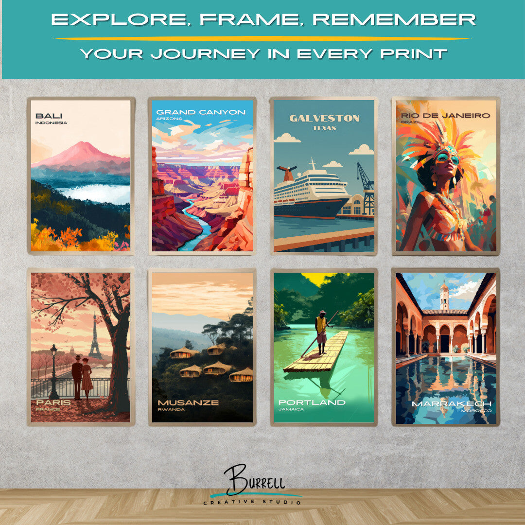 Galveston Texas Cruise Port Travel Poster & Wall Art Poster Print