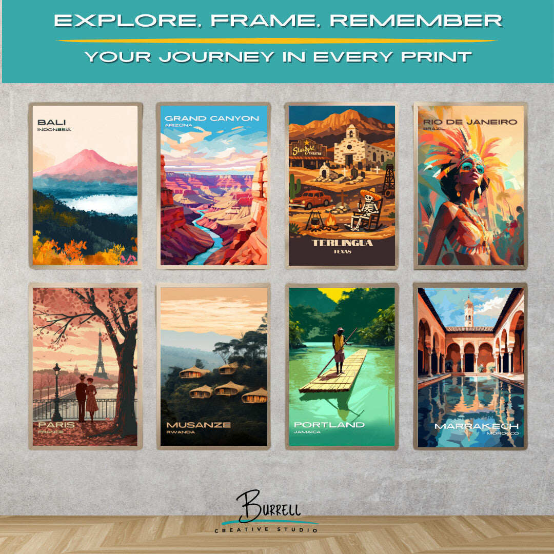 Terlingua Texas Unique Attractions Travel Poster & Wall Art Poster Print