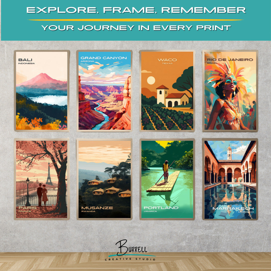 Waco Texas Winery View Travel Poster & Wall Art Poster Print