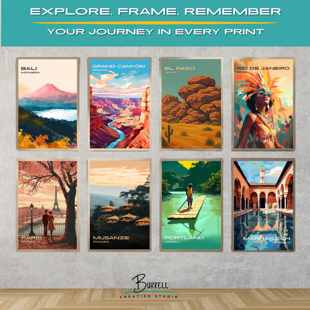 El Paso Texas Hueco Tanks Travel Poster & Wall Art Poster Print