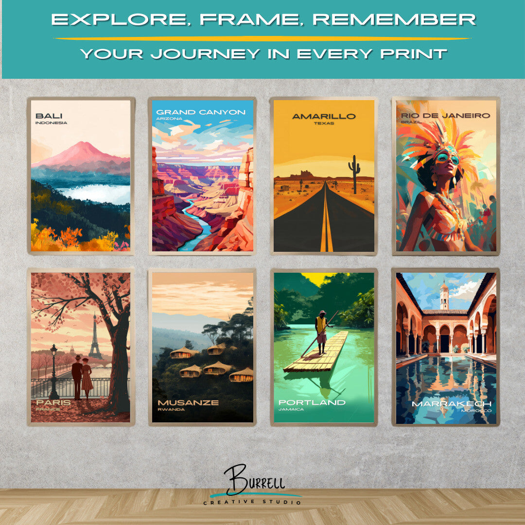 Amarillo Texas Scenic Landscape Travel Poster & Wall Art Poster Print