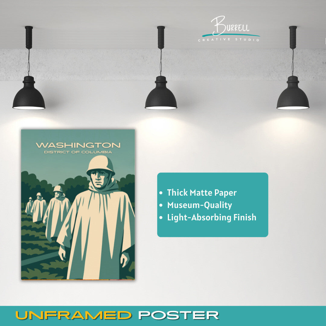 Washington District Of Columbia Korean War Memorial Travel Poster & Wall Art Poster Print