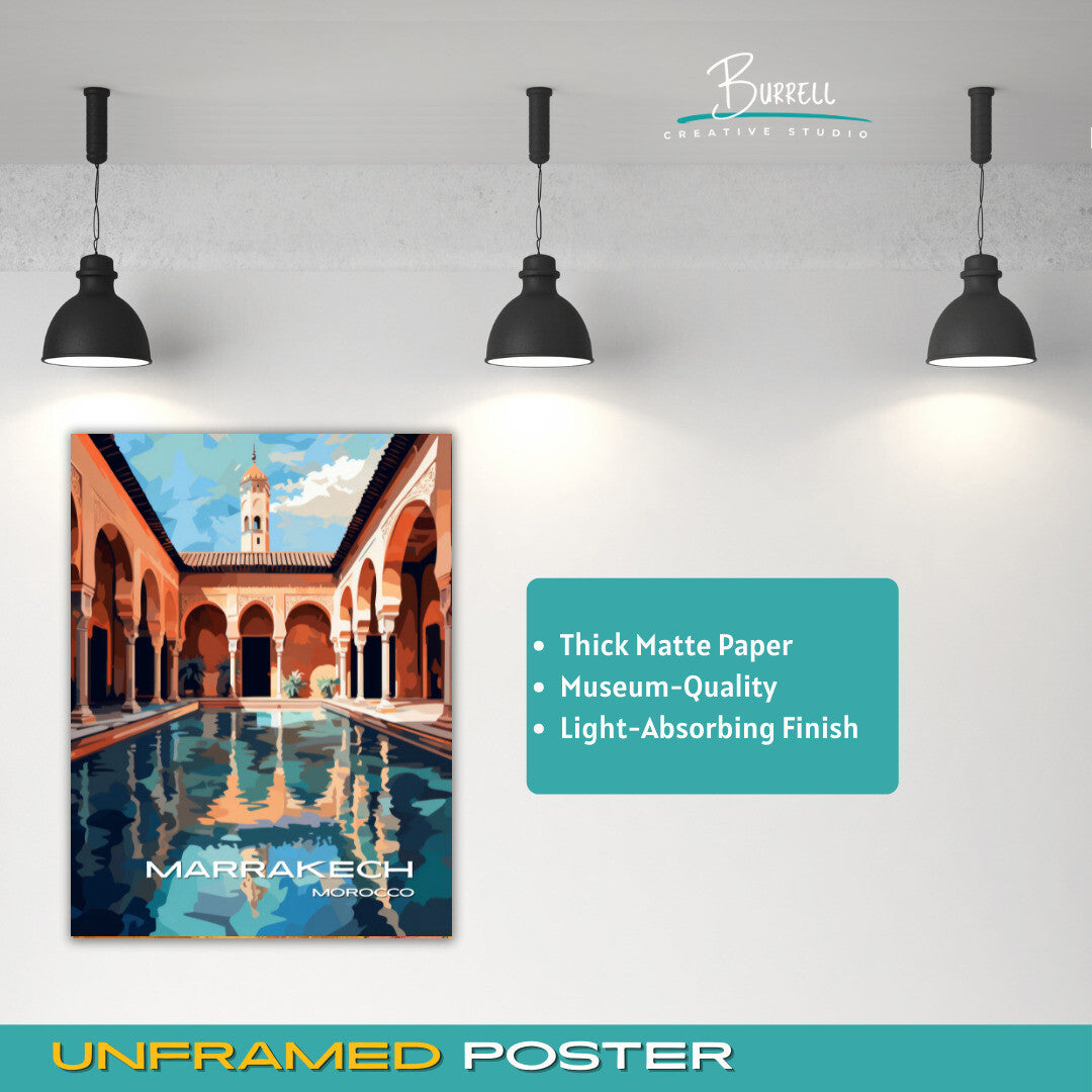 Marrakech Morocco Architecture Travel Poster & Wall Art Poster Print