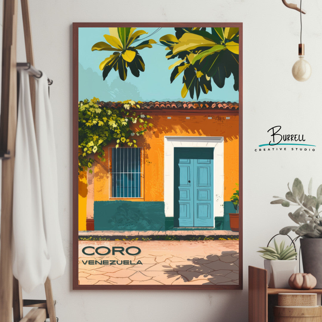 Coro Venezuela Local Architecture Travel Poster & Wall Art Poster Print