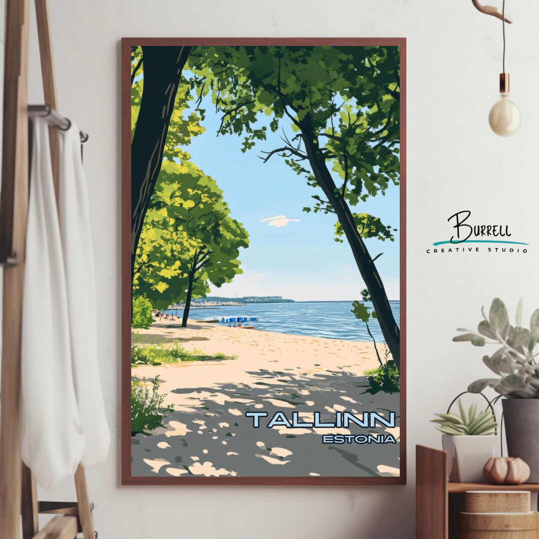 Tallinn Estonia Pirita Beach Travel Poster & Wall Art Poster Print