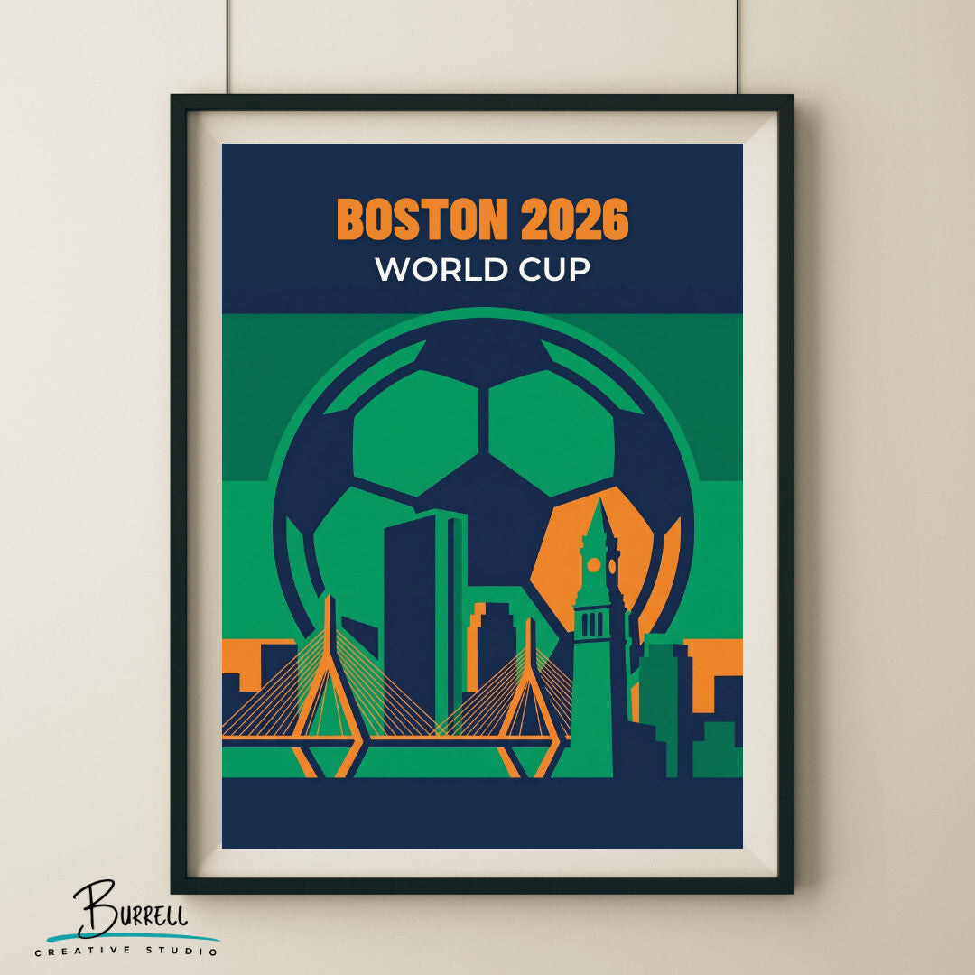 Boston United States 2026 World Cup Mimimalist Football Posters & Wall Art Poster Print