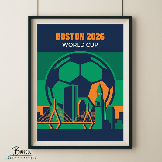 Boston United States 2026 World Cup Mimimalist Football Posters & Wall Art Poster Print
