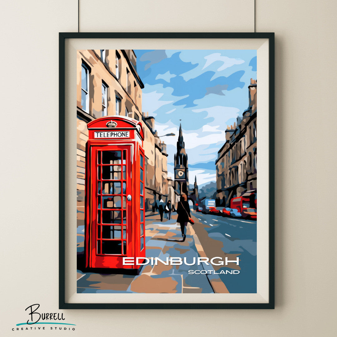 Edinburgh United Kingdom Royal Mile Travel Poster & Wall Art Poster Print