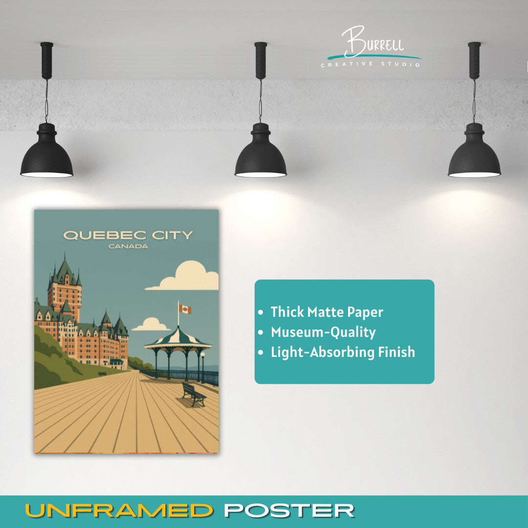 Quebec City Canada Terrasse Dufferin Travel Poster & Wall Art Poster Print