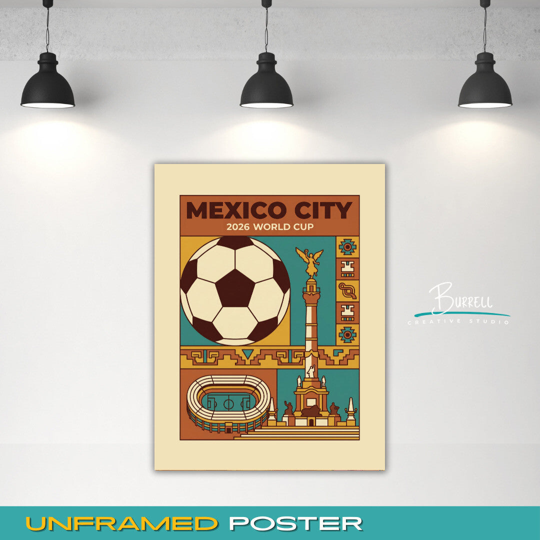 Mexico City Mexico 2026 World Cup Vintage Football Posters & Wall Art Poster Print