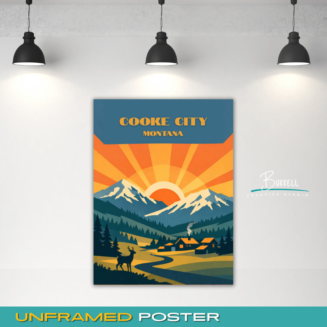 Cooke City Montana Sunrise Travel Posters & Wall Art Poster Print