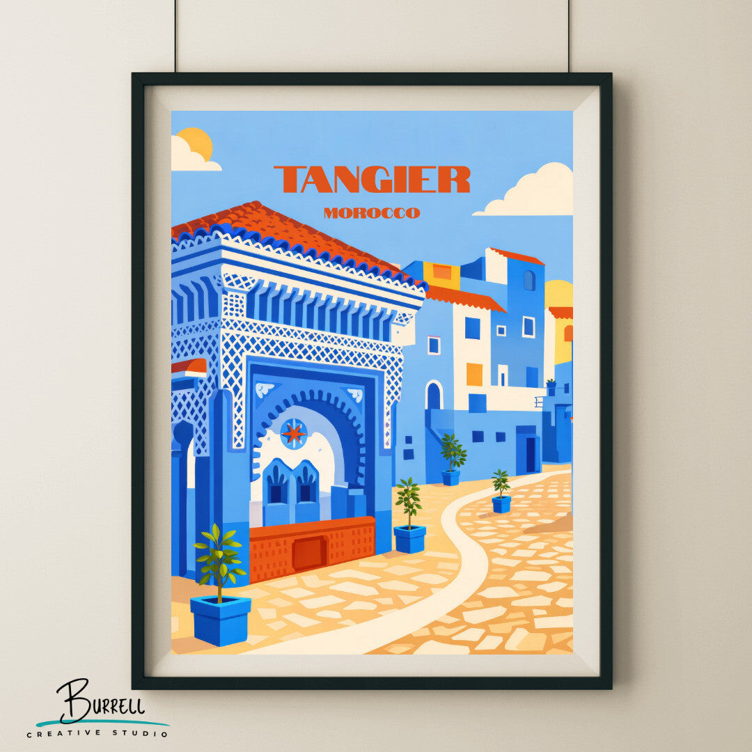 Tangier Morocco Traditional Architecture Travel Poster & Wall Art Poster Print