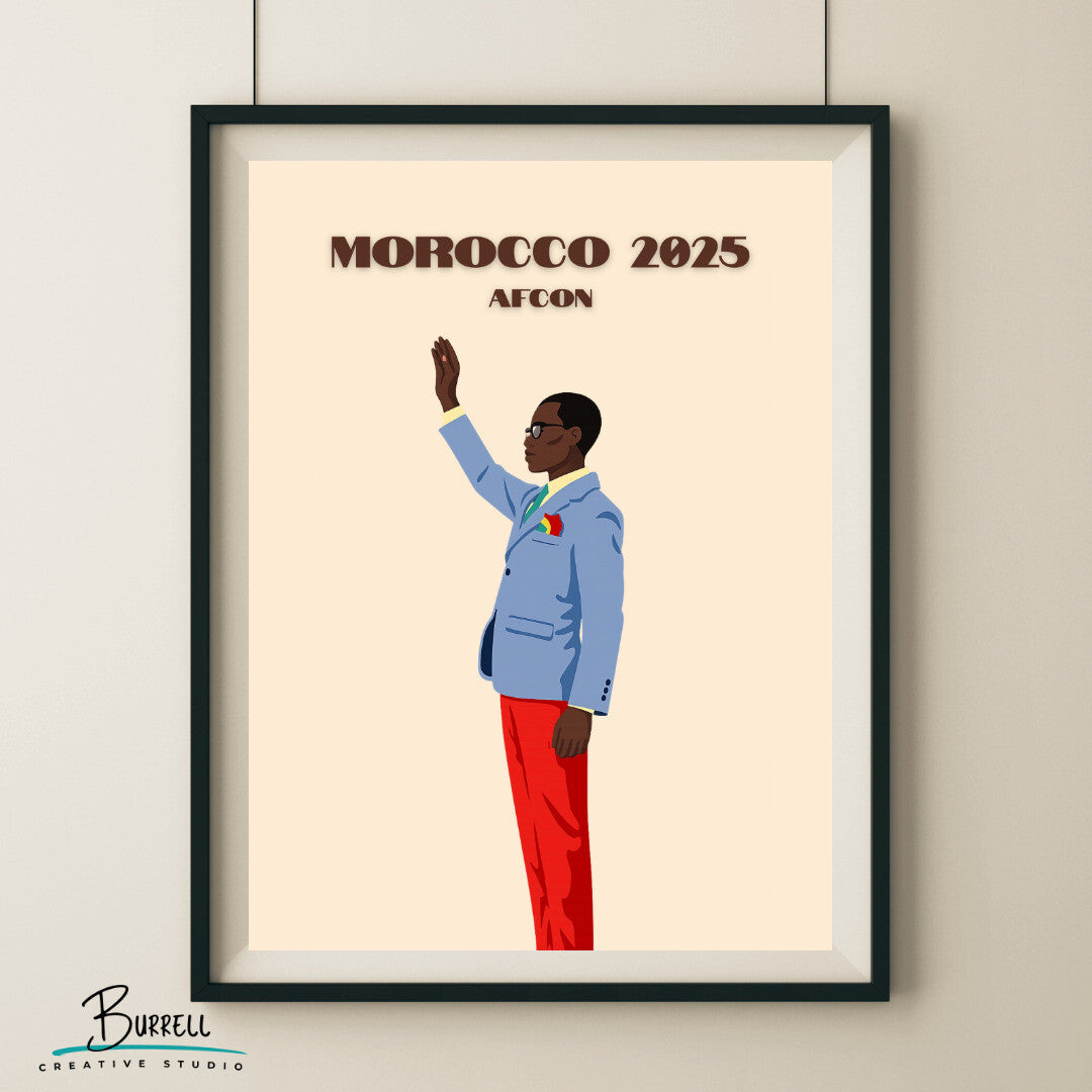 Rabat Morocco Mboladinga Patrice Lumumba Tribute Football Poster & Wall Art Poster Print