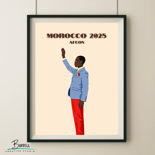 Rabat Morocco Mboladinga Patrice Lumumba Tribute Football Poster & Wall Art Poster Print